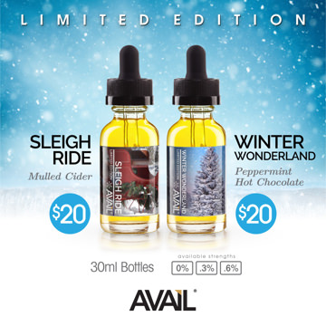 Holiday E-Liquid Sleigh Ride & Winter Wonderland Square Ad