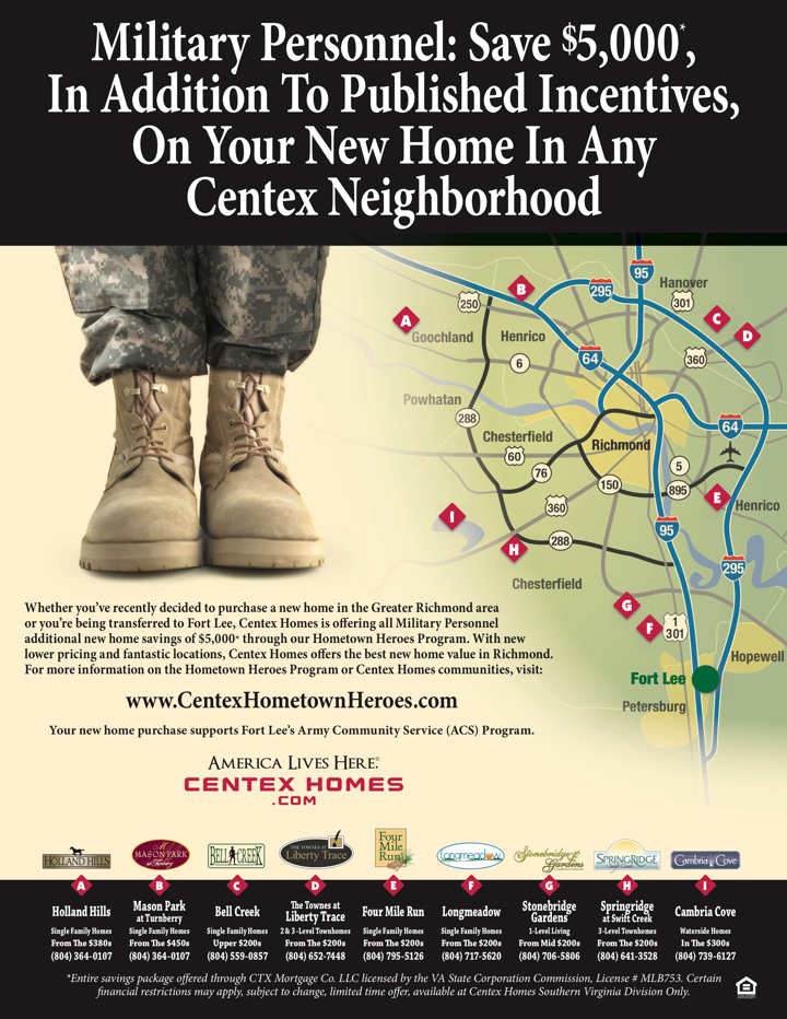 <br /><b>Warning</b>: Undefined variable $page_no in <b>/home2/laymanne/public_html/projects.php</b> on line <b>609</b><br />Centex Homes Hometown Heroes Multi-Location Flyer Print 