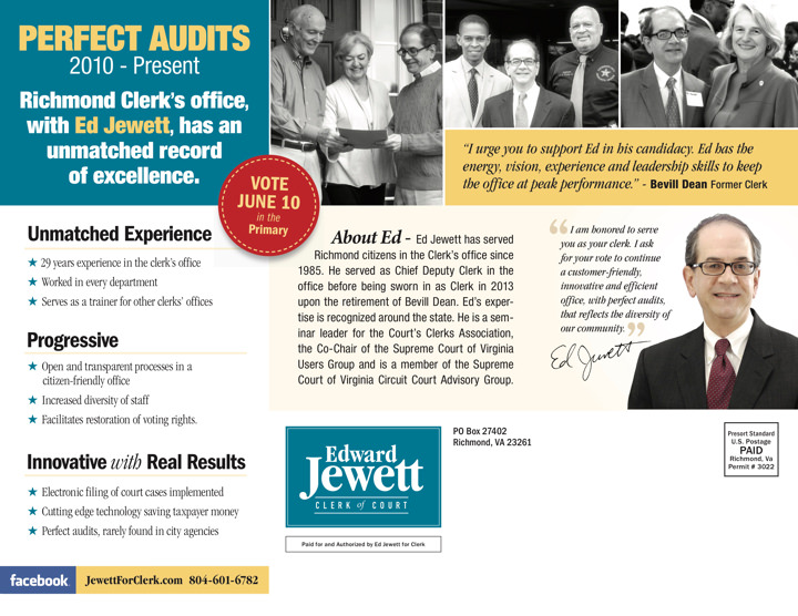 Ed Jewett Clerk Court Edward Jewett 2014 Perfect Audits Direct Mail Print Side 2