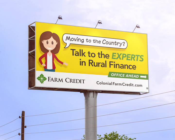 Colonial Farm Credit Farm Credit Colonial Billboard Yellow Print Side 1