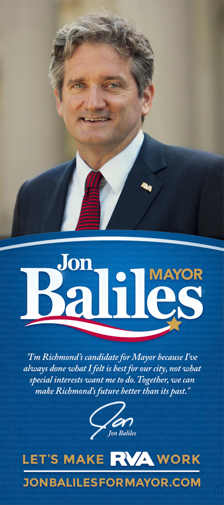 Jon Baliles for Mayor Jon Baliles Palm Card Print Side 1