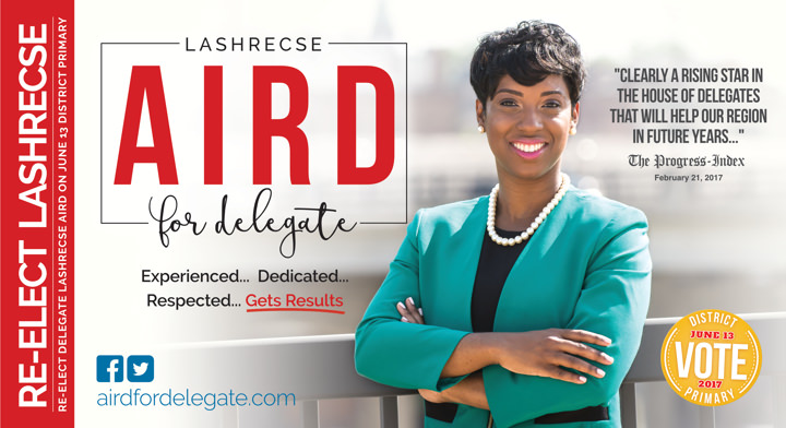 Lashrecse Aird for Delegate Lashrecse Aird 2017 Delegate Direct Mail Print Side 1