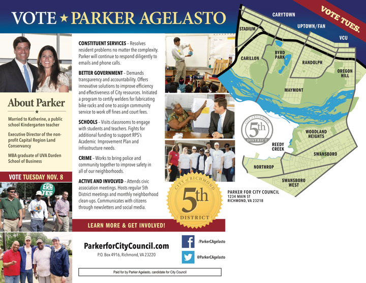 Parker Agelasto for City Council Parker Agelasto 2016 Responsible Direct Mail Print Side 2