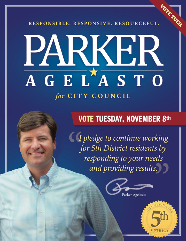 Parker Agelasto for City Council Parker Agelasto 2016 Responsible Direct Mail Print Side 1