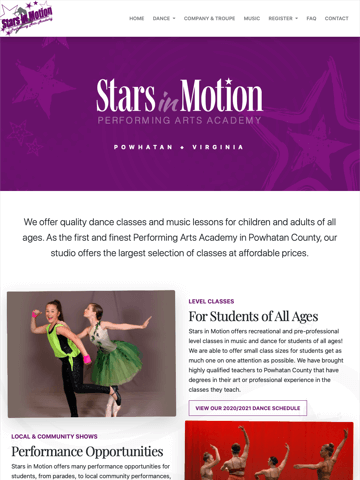 Stars in Motion Website